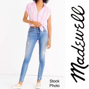 Madewell Destructed-Hem Edition 9” High-Rise Skinny Jeans (27)